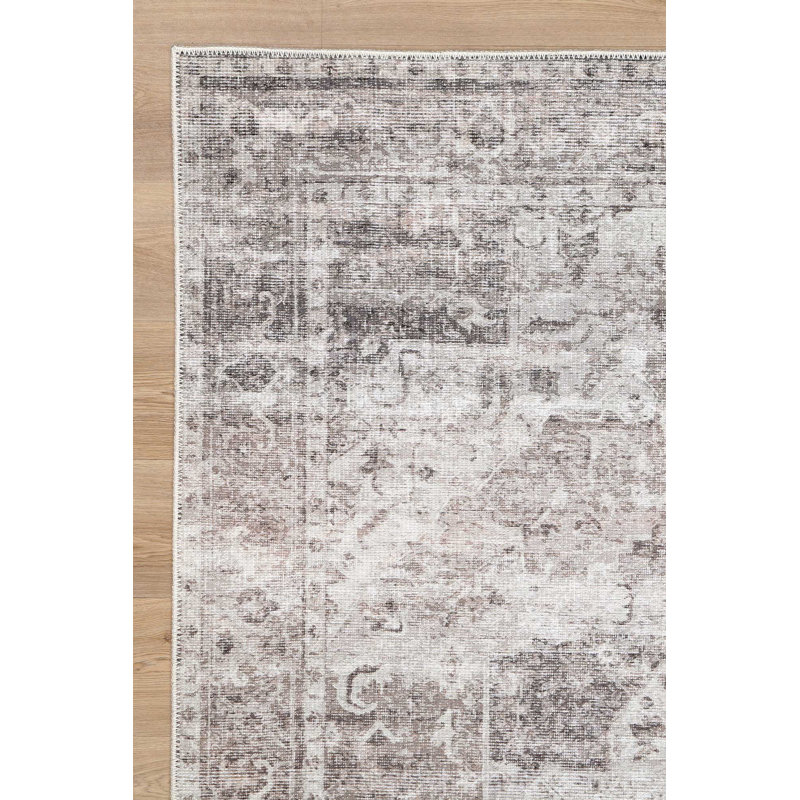 Tapis oriental gris / brun, Rectangle 6 pi 6 po x 9 pi 5 po