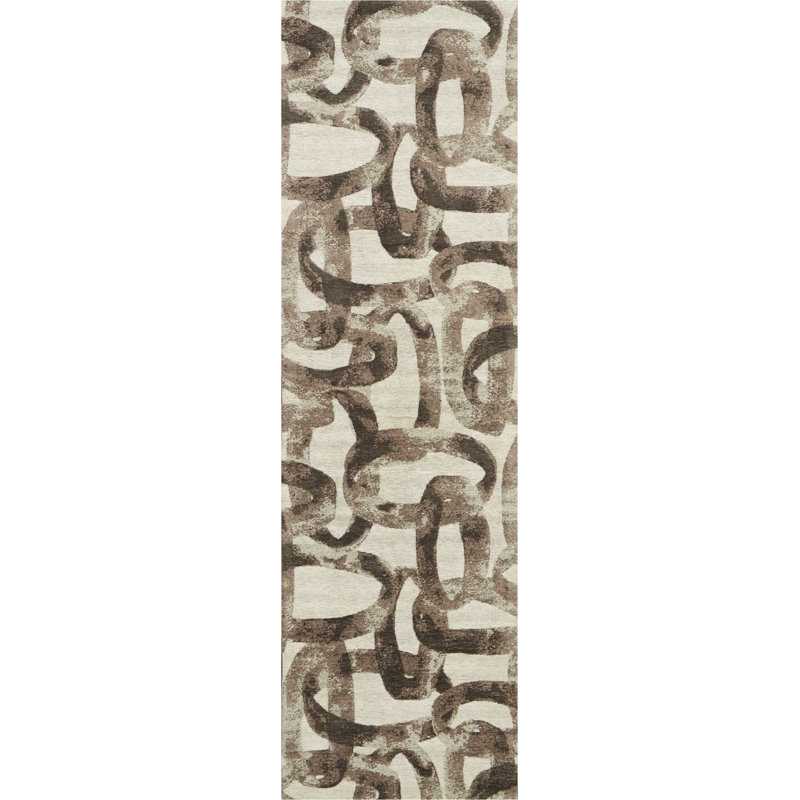 Jeness Abstract Area Rug in Glacier, Runner 2'3" x 7'6"