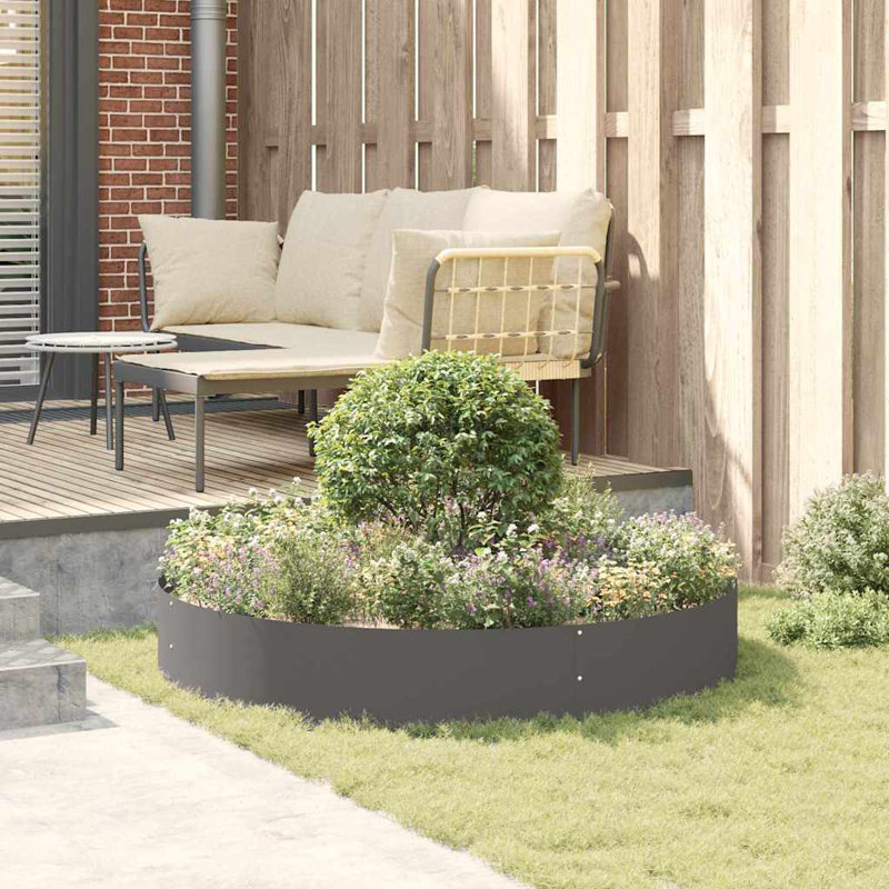 Garden Planters 5 Pcs 20 Cm Steel, 20cmH x 120cmW x 120cmD, Black