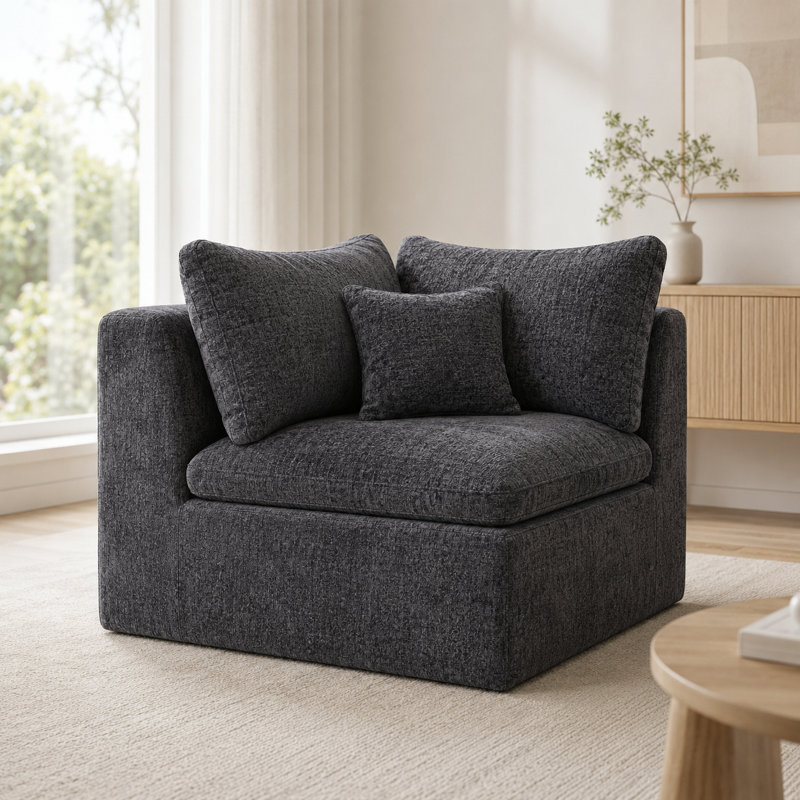 Fauteuil d'appoint rembourré Ashville Chenille, Gray