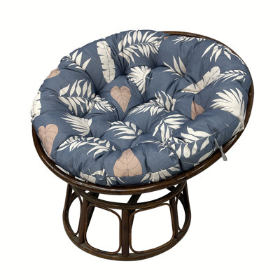51 Inch Water Resistant Outdoor Papasan Cushion With Removable Cover For Patio Chair