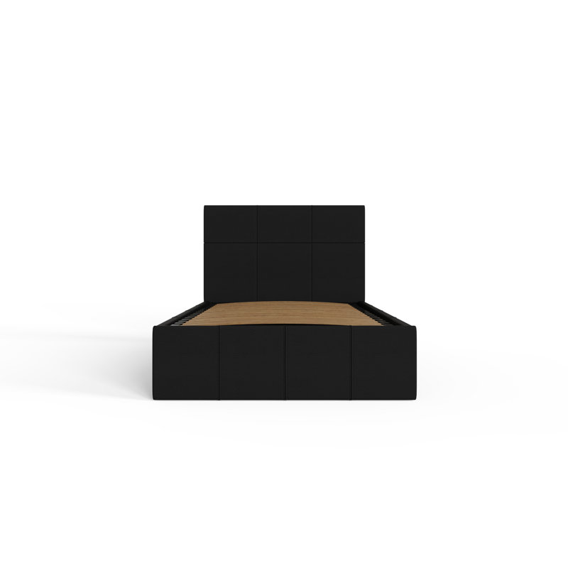 Basso Upholstered Ottoman Storage Bed, Single (3'), Black