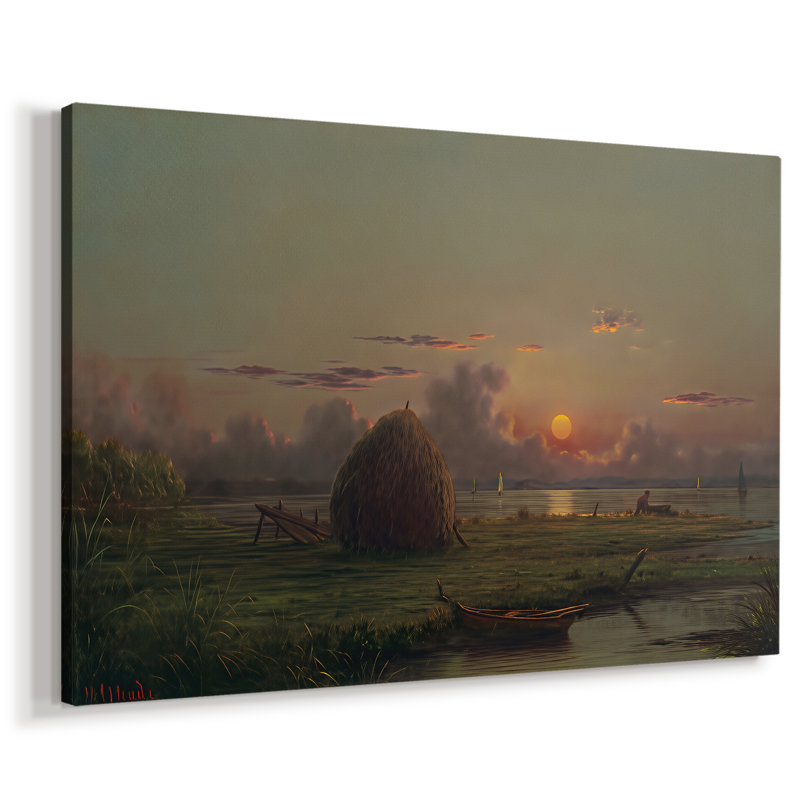Soleil couchant sur les marais salants - Martin Johnson Heade-Gallery, toile tendue-c. 1890, 40x60
