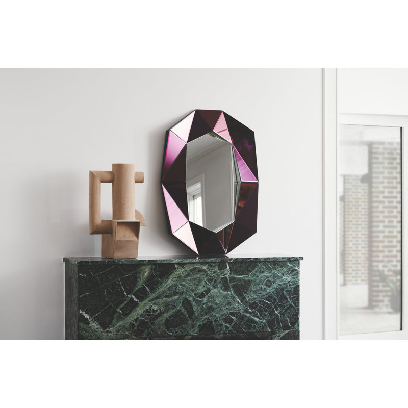Diamond Manufactured Wood Floor/Wall Mirror, Silver, 22.7" x 31.5"