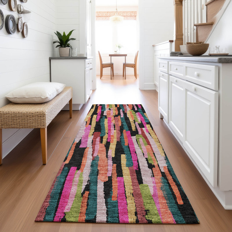 Premium Machine Washable Dahl AMF1079 Stripes Rug, Runner 2'3" x 7'6"