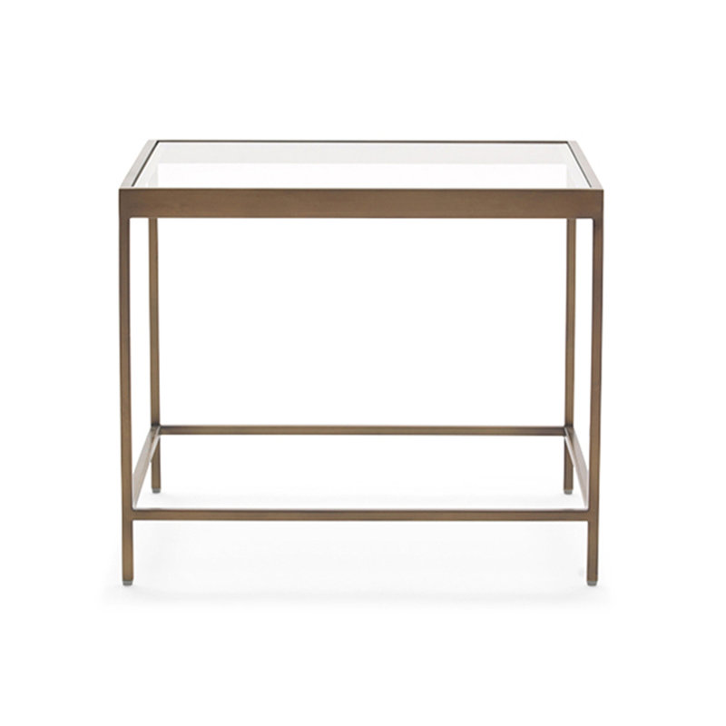 Vienna Side Table - Glass  Top, Antique Brass