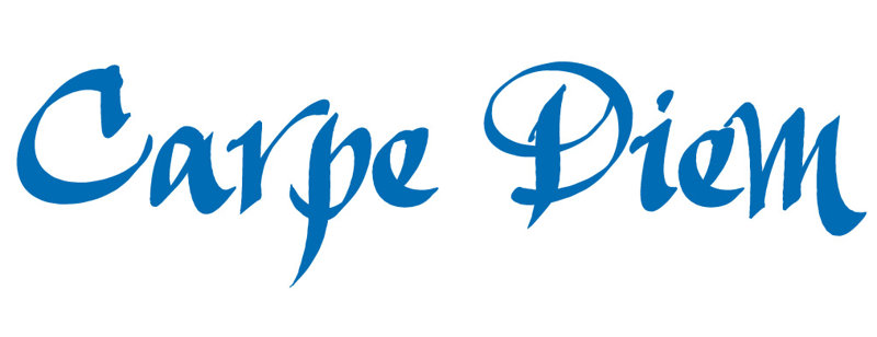 Décalcomanie murale indemnités journalières carpe diem, H 9,5 po x l 36 po x P 0,01 po, Bleu azur