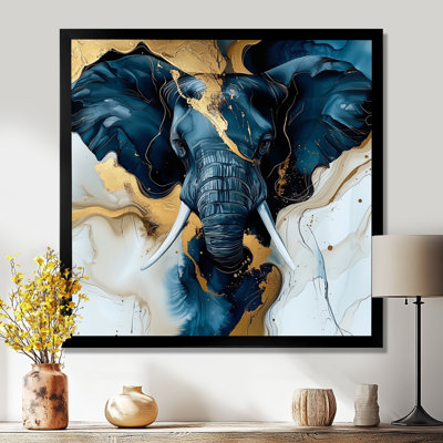 Glam Elephant Marble Giant I - Elephant Wall Art