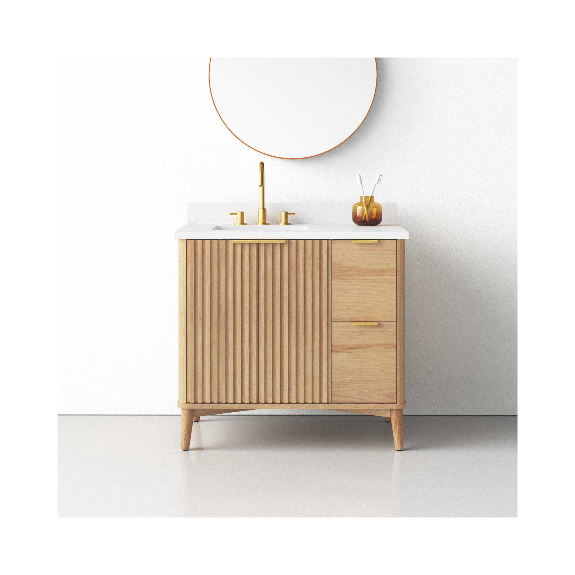  Gabi 36 in. Single Sink Bathroom Vanity, Rustic Ash