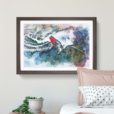 Wind Surfing in Abstract - Picture Frame Painting Print