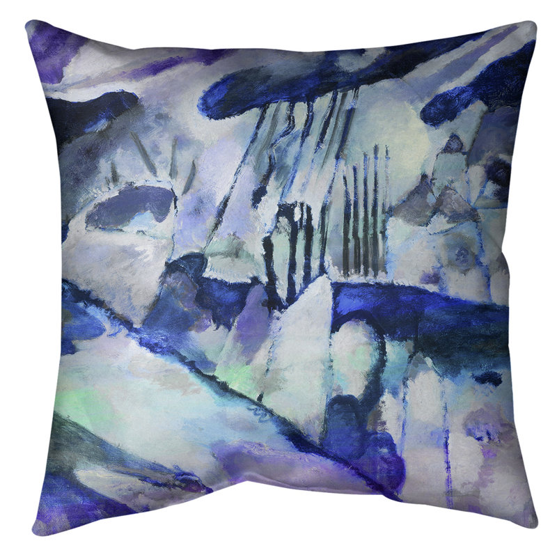 Wassily Kandinsky Abstract Reversible Throw Pillow, 20" x 20", Blue, Faux Suede