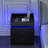 3-Piece Bedroom Sets,With Faux Leather Diamond Tufted Platform Bed  And LED Nightstand-1959135338-1959135340