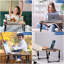 Bureau d'ordinateur portable pour lit, table de lit d'ordinateur portable à hauteur réglable, support de bureau portable pliable avec tiroir de rangement USB / porte-gobelet-893473519