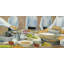 Cuisiniers cuisiniers au travail - Décoration sur toile encadrée blanche Kitchen