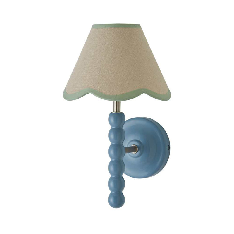 Alderic Manufactured Wood Armed Sconce, Blue, Green, No