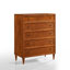Ingraham 35.4" Mid-Century Solid Wood Cane 5-Drawer Tall Dresser