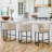 27''Upholstered Counter Stool with Curved Barrel Back, U-Shaped Metal Base, and Footrest-744996154