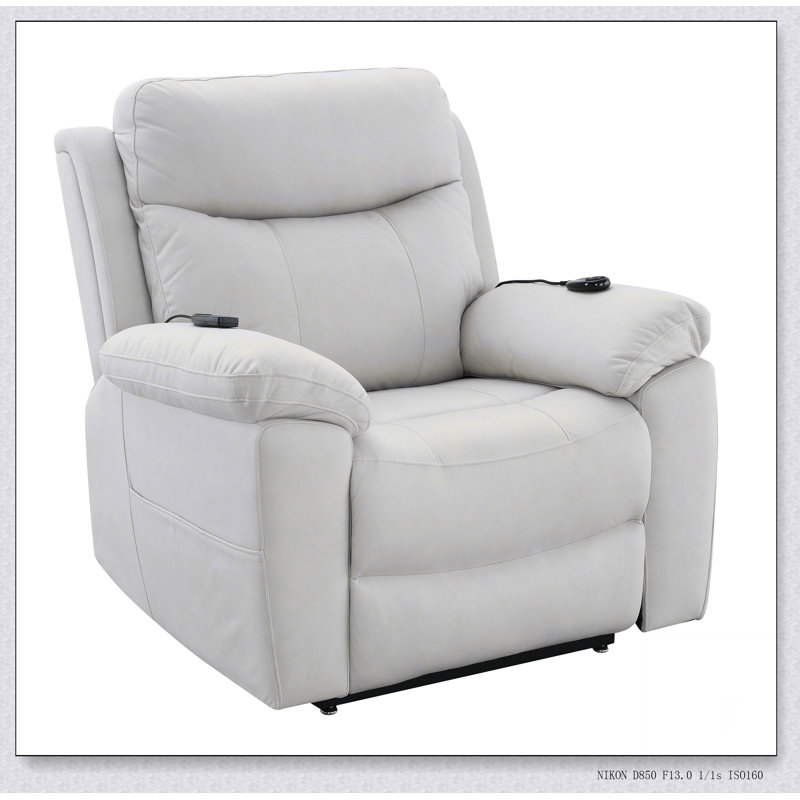 Fauteuil inclinable électrique en microfibre Chriki, Beige