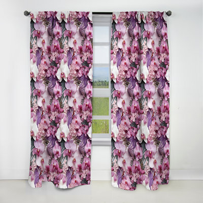 Orchid Dreams Tropical Pattern - Floral Curtain - Blackout Floral Curtain - 1 Panels