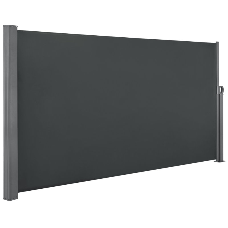 Polyester Cover Retractable Patio Awning, 160 cm H x 350 cm W x 8.9 cm D, Grey