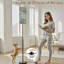  Lampe sur pied 68,5 po à branches à fleurs à la main avec breloque florale rustique à intensité variable avec abat-jour en lin DEL incluse