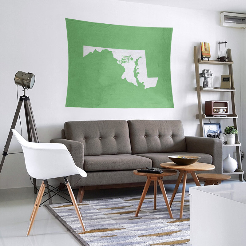Tapisserie Home Sweet Baltimore, H 27,5 po x l 37,5 po, Vert