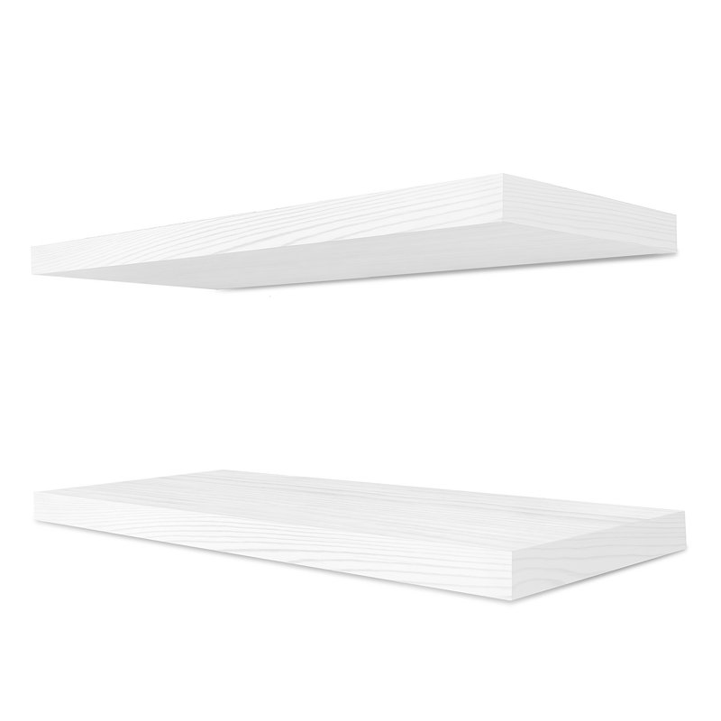Sorbus Wood Floating Shelves for Wall - Long 24” Solid Wood Wall Shelves for Bathroom Decor, Books, Bedroom & Living Room - Set of 2 Wall Mounted Kitchen Shelves - Durable 100% Premium Solid Pine