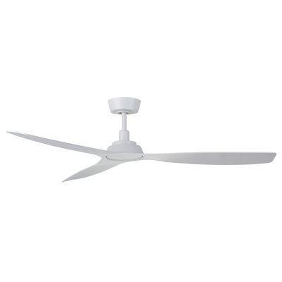 Ventilateur de plafond extérieur/intérieur/extérieur 52 pouces (132 cm) avec télécommande, blanc moderne, résistant à l'humidité, écoénergétique