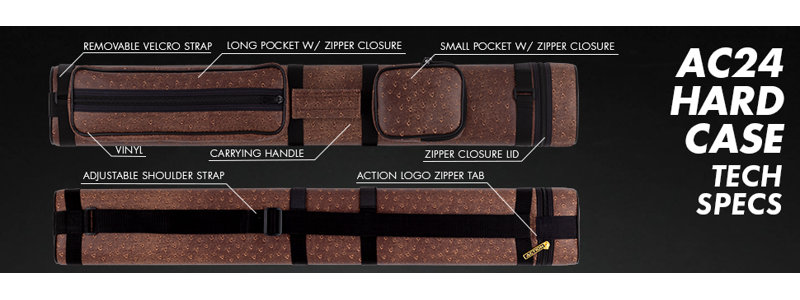 2x4 Oval Hard Pool Cue Case, Brown