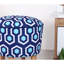 Chackbay 42cm Wide Round Geometric Footstool Ottoman