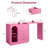 Yokota Extendable Makeup Vanity Table with 3 Drawers and Acrylic Door-1995078838