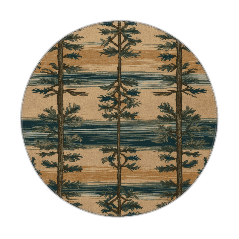 Tapis d'intérieur et d'extérieur brun Nature, Rond 5 pi