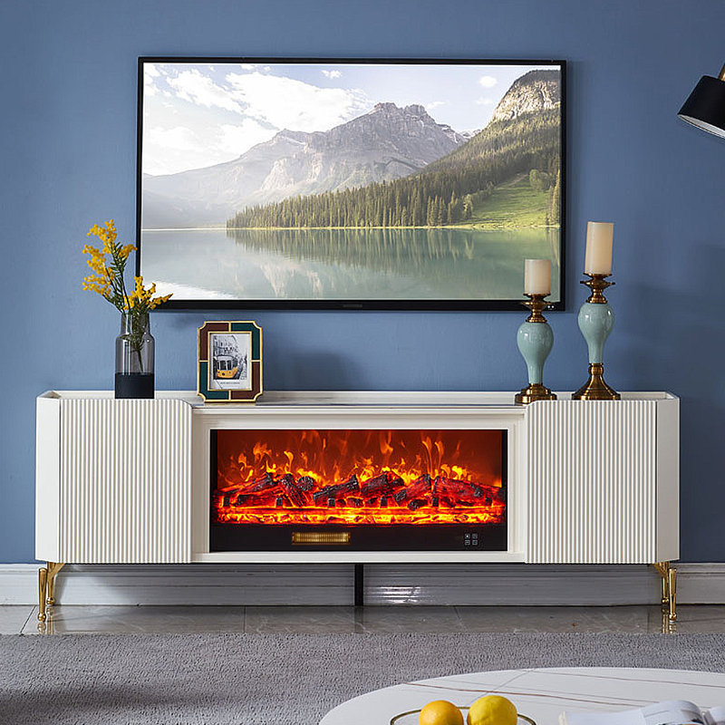 Modern simulation electronic fireplace TV cabinet