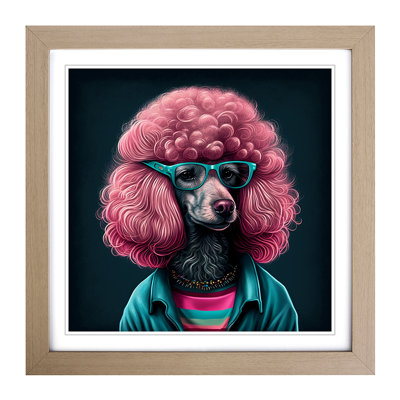 Poodle Retro No.2 - Framed Print
