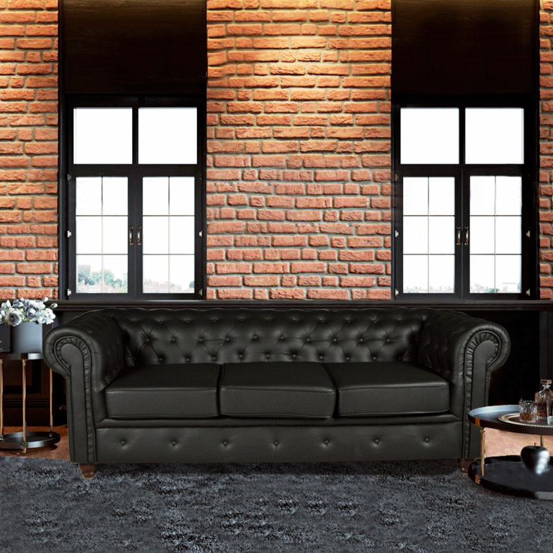 Aamiya 3 Seater Sofa, Black