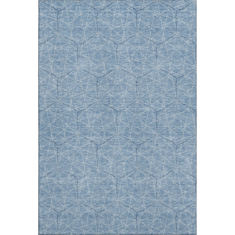 Premium Machine Washable Frome AMF987 Geometric Rug, Rectangle 9' x 12'