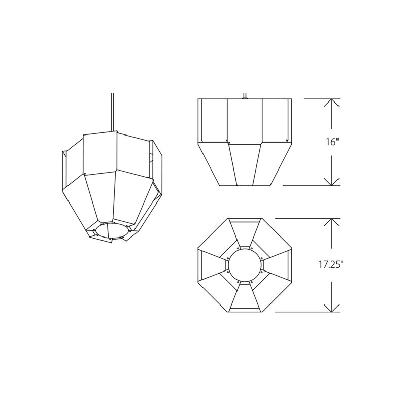 Astrum 1 - Light LED Pendant, Distressed Brass, 3000K