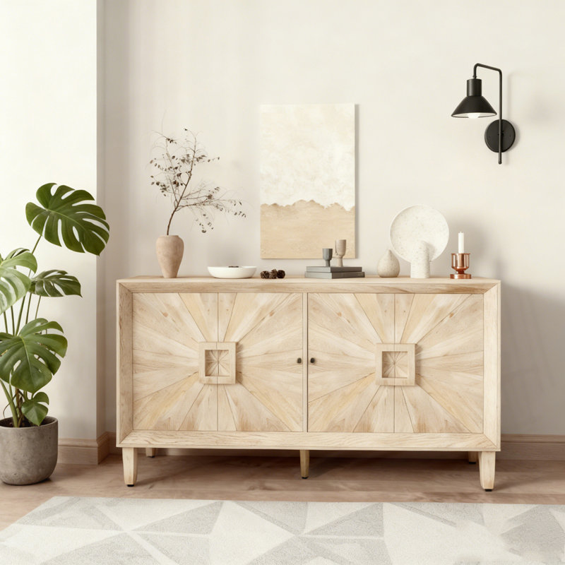 Armoire de rangement 60 'avec tablettes réglables, Naturel antique