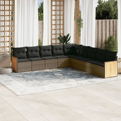 Ensemble de canapé de jardin Vidaxl gris