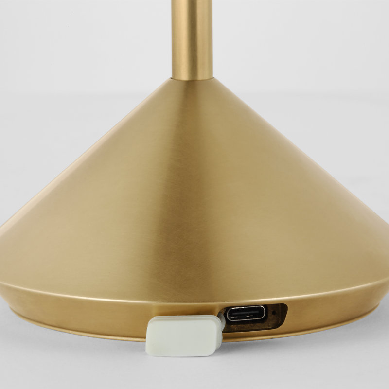 Moneta Short Accent Rechargeable Table Lamp, Gold
