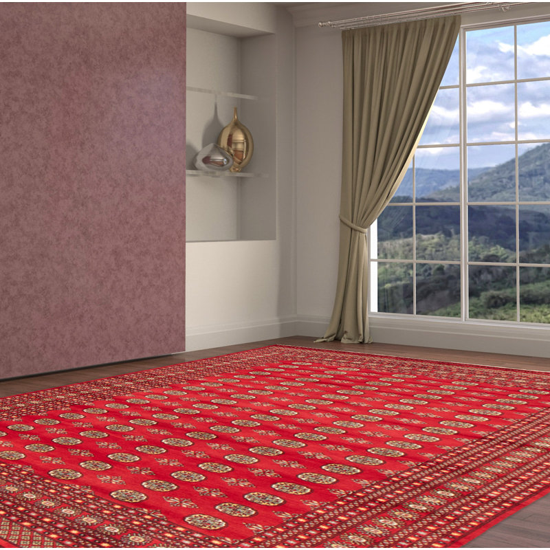 Tapis rouge 8 pi 1 po x 10 pi 7 po Finha Peshawar Bokhara
