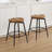 Lennon 24.8"H Industrial Solid Wood Swivel Backless Counter Stools with  Metal Base-1227147865