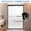 Porte de douche coulissante double semi-sans cadre l 44 à 48 po x H 72 po avec verre trempé nano 1/4 po (6 mm), cadre en aluminium, finition noir mat-114988107-129392745