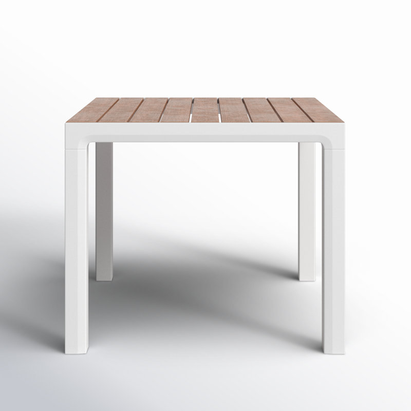 Arondel 4-Person Plastic Dining Table, White/Teak