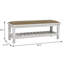 Banc en bois blanc avec tissu brun et fonction de rangement pour le revêtement de chambre doux