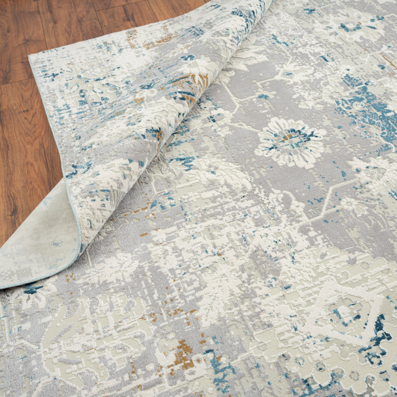 Dinovo Area Rug in Gray, Rectangle 2' x 3'