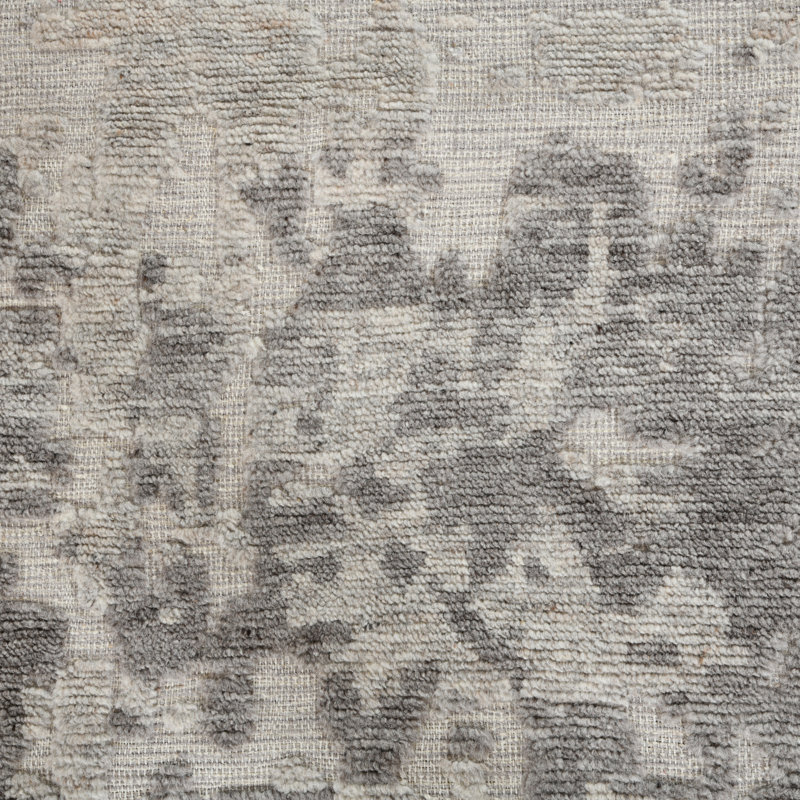 WINSTON Abstract Design Hand-Knotted Sand Area Rug, 8' X 10', Gray, Rectangle 2' x 3'