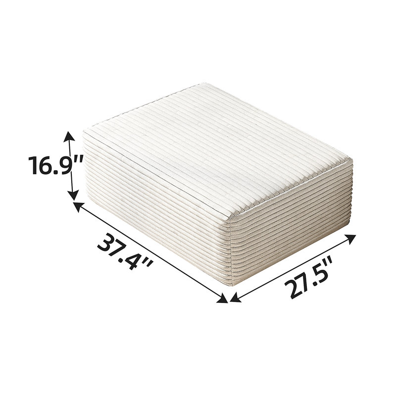 37.40"Sofa Ottoman ,No Assembly Required, Beige