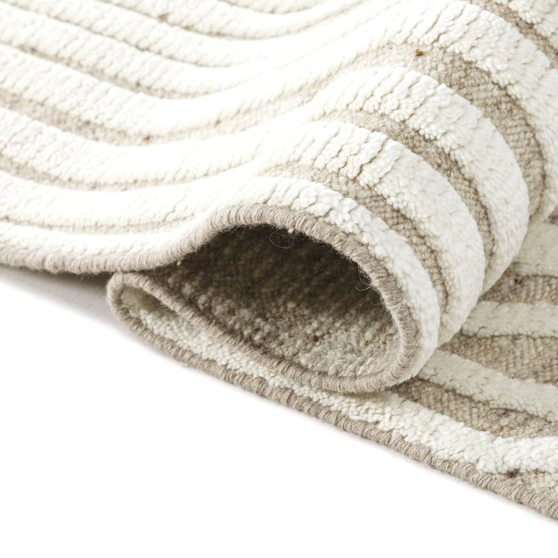 Drift Rug: Naturalist Hand Knotted - Flatweave Rug in White/Natural, Runner 2'6" x 8'