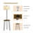 Wrought Studio Floor Lamp with Table - Mid-Century Modern Nightstand or Side Table with USB Port and Hairpin Legs - Standing Light with Shelves